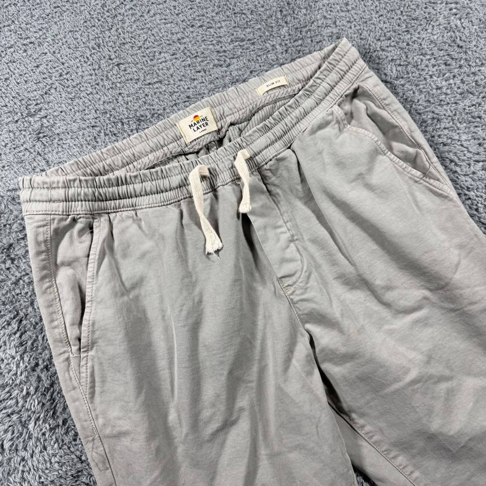 Marine Layer Saturday Beach Pant Mens Large Slim Fit Drawstrings Elastic Waist